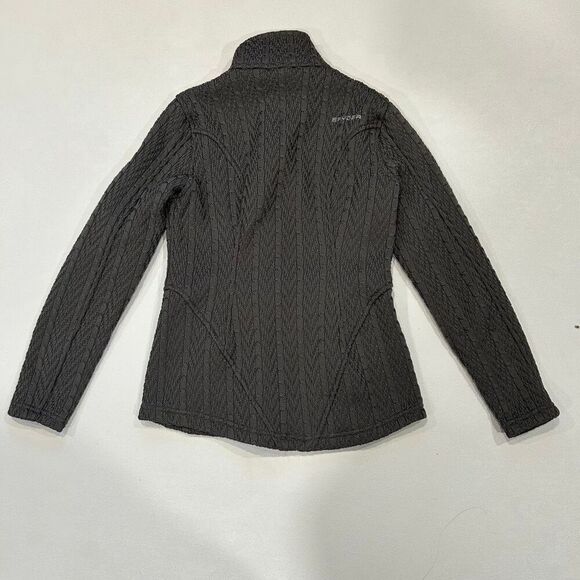Spyder Gray Full Zip Fleece Jacket Women’s Small Warm Casual Outerwear - Picture 2 of 4